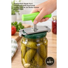 Yenilig 1 Adet Pratik Kapak Açacağı – Ayarlanabilir Kapak Açıcı Paslanmaz Çelik Ergonomik Plastik Tutacak Jar Bottle Opener