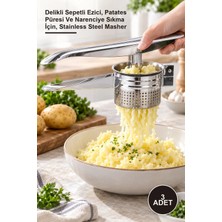 Yenilig 3 Adet Paslanmaz Çelik Meyve ve Sebze Ezici – Delikli Sepetli Ezici, Patates Püresi ve Narenciye Sıkma Için, Stainless Steel Masher