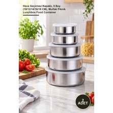 Yenilig 2 Adet Paslanmaz Çelik Yemek Saklama Kabı Seti – Hava Geçirmez Kapaklı, 5 Boy (10/12/14/16/18 Cm), Mutfak Piknik Lunchbox Food Container