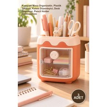 Yenilig 3 Adet Mini Dolap Kalemlik – Kompakt Masa Organizatör, Plastik Tasarım, Kalem Düzenleyici, Desk Organizer, Pencil Holder