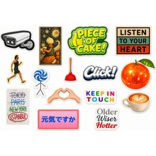 Homaku Laptop Telefon Defter Etiket Seti - 15 Parça Sticker - 2A007