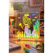 Yenilig 2 Adet LED Aydınlatmalı Yazı ve Çizim Tahtası – Küçük Boy 20X20 cm Şeffaf Akrilik, USB Aydınlatma, Yazılabilir Silinebilir Drawing Board Light Box