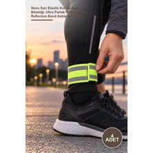 Yenilig 4 Adet Reflektör Bant – Neon Sarı Elastik Kol ve Ayak Bilekliği, Ultra Parlak Reflektif Şerit, Reflective Band Ankle Arm Strap