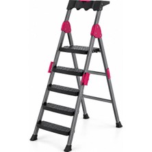 Go İthalat 4+1 Basamaklı Metal Merdiven 150KG.TAŞIMA (5263)