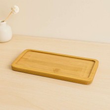 Birsence Dikdörtgen Ahşap Bambu Yağdanlık Altlık 20X10 cm