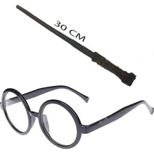 Birsence Harry Potter Asası 30 cm ve Siyah Çerçeveli Harry Potter Gözlüğü Seti