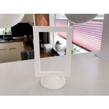 Birsence 3D Baskı Modern Fotoğraf Çerçevesi - Masaüstü ve Raf Üstü Dekoratif Resimlik-Beyaz