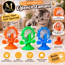 Maren Trade Vantuzlu Döner Kedi Oyuncağı | Zilli Eğlenceli Kedi Oyuncağı (3 Renk)