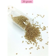 Birsence Dökme Cam Kum Boncuk (11/0) 2 mm - 20 Gram - Altın - BNC024