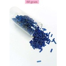 Birsence Uzun Boru Kesme Boncuk Çap 2mm Uzunluk 10 mm - 60 Gram - Lacivert - BNC272