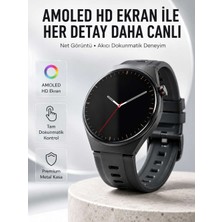 Birsence Yuvarlak Akıllı Saat Nabız Ölçer, Spo₂, Spor Modları ve Değiştirilebilir Kordon