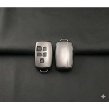 Birsence Land Rover Range Rover 2010-2018 Uyumlu Smart 3 Buton Silikon Oto Anahtar Kumanda Kabı Kılıf Gri
