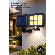Yenilig 1 Adet 120 Cob LED Solar Panelli Duvar Lambası – 3 Modlu Beyaz Işık, Güneş Enerjili Dış Mekan Bahçe Wall Light