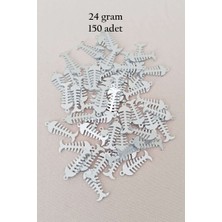 Birsence Oya Abiye Bileklik Kolye Pleksi Metalik Plastik Pul Gümüş Renk 24 Gram 150 Adet - BNC589