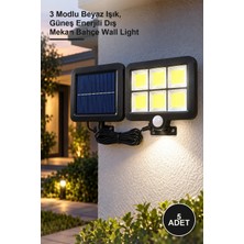 Yenilig 5 Adet 120 Cob LED Solar Panelli Duvar Lambası – 3 Modlu Beyaz Işık, Güneş Enerjili Dış Mekan Bahçe Wall Light