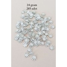 Birsence Oya Abiye Bileklik Kolye Pleksi Metalik Plastik Pul Gümüş Renk 24 Gram 285 Adet - BNC579