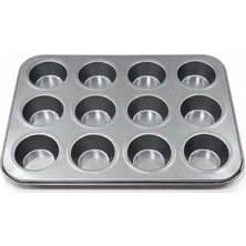Birsence 12'li Metal Muffin Kek Kalıbı