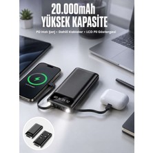 Birsence Powerbank 20.000 Mah Dijital Göstergeli LCD Ekran Uzun Pil Ömrü Yeni Nesil