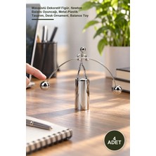Yenilig 4 Adet Halterci Denge Adam – Masaüstü Dekoratif Figür, Newton Balans Oyuncağı, Metal-Plastik Tasarım, Desk Ornament, Balance Toy