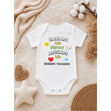 Perfect Mega Store Babam Için Dünyayı Amcam Için Babamı Yakarım Yazılı Bebek Zıbını – Amca Temalı Eğlenceli Bebek Body