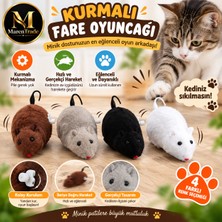 Maren Trade Kurmalı Fare Kedi Oyuncağı | Gerçekçi Hareketli Peluş Oyuncak