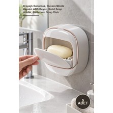 Yenilig 5 Adet Drenaj Hazneli Kapaklı Katı Sabunluk – Drenajlı Sabunluk, Duvara Monte Kapaklı Abs Beyaz, Solid Soap Holder, Bathroom Soap Dish