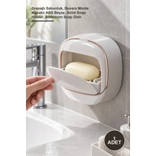 Yenilig 1 Adet Drenaj Hazneli Kapaklı Katı Sabunluk – Drenajlı Sabunluk, Duvara Monte Kapaklı Abs Beyaz, Solid Soap Holder, Bathroom Soap Dish