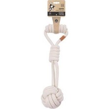Birsence Tug Ball Örgü Köpek Oyuncağı Beyaz 36 cm