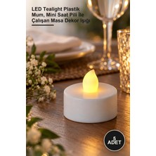 Yenilig 5 Adet Pilli Tealight Mum – LED Tealight Plastik Mum, Mini Saat Pili Ile Çalışan Masa Dekor Işığı