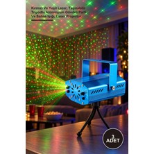 Yenilig 3 Adet Lazer Makinesi – Kırmızı ve Yeşil Lazer, Taşınabilir Tripodlu Alüminyum Gövdeli Parti ve Sahne Işığı, Laser Projector