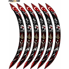 PINAXAR Pınaxar Motor Jant Şeridi Türk Bayrağı Osmanlı Armalı 3D Sticker