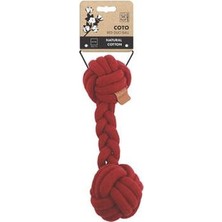 Birsence Red Duo Ball Örgü Köpek Oyuncağı 28 cm