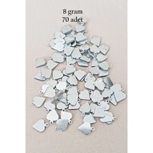 Birsence Oya Abiye Bileklik Kolye Pleksi Metalik Plastik Pul Gümüş Renk 8 Gram 70 Adet - BNC530