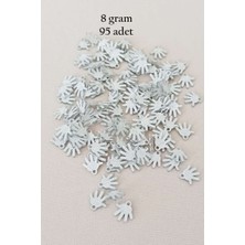 Birsence Oya Abiye Bileklik Kolye Pleksi Metalik Plastik Pul Gümüş Renk 8 Gram 95 Adet - BNC519