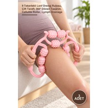 Yenilig 3 Adet Selülit Masaj Aleti – 9 Tekerlekli Lenf Drenaj Rulosu, Çift Taraflı 360° Dönen Tasarım, Cellulite Roller, Lymph Drainage
