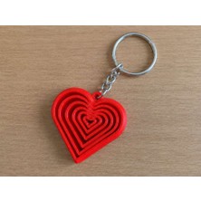 Birsence 3D Baskı Kalp Fidget Anahtarlık - Hareketli Stres Oyuncağı ve Çanta Süsü-Kırmızı