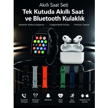 Birsence 7 Kordonlu Akıllı Saat ve Bluetooth Kulaklık Seti Nabız Takibi, Bildirimler ve Spor Modları