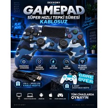Dexxony Mavi Kamuflaj Ps4 / Playstation 4 Oyun Kolu, Gamepad, Joystick, Yüksek , Sıfır Ölü Bölge