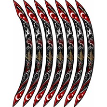 PINAXAR Pınaxar Motor Jant Şeridi Canlı 3D Görünümlü Türk Bayraklı Sticker