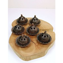 Birsence 6 Lı Mini Eskitme Osmanlı Temalı Koyu Renk Lokumluk Sunum