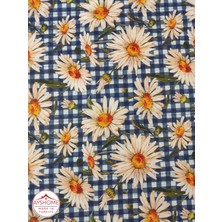 Ayspar Masa Örtüsü 150X170 cm Lacivert Kareli Papatya