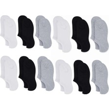 Ttt Erkek Geri Dönüşüm Iplikli 12'li Görünmez Sneaker Çorap, Ince Dikişli, Nefes Alan Yazlık Babet Çorabı, Kaymaz Topuklu Siyah Gri Beyaz — Beden: 39-44, Renk: Beyaz 12 Li
