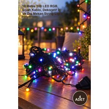 Yenilig 4 Adet Damla Uçlu LED Işık – 10 Metre 100 LED Rgb, Siyah Kablo, Dekoratif Iç ve Dış Mekan String Light