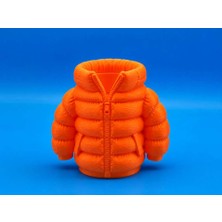 Birsence 3D Baskı Şişme Mont Kalemlik - Masaüstü Organizer-Turuncu