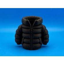 Birsence 3D Baskı Şişme Mont Kalemlik - Masaüstü Organizer-Siyah