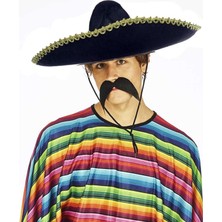 Birsence Sombrero Meksika Şapkası Mariachi Altın Şeritli Yetişkin Boy