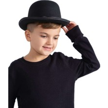 Birsence Charlie Chaplin Stil Çocuk Şapkası? Siyah Melon Parti Şapkası