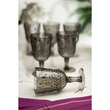 Birsence Akrilik Füme 6'lı Kadeh & Su Meşrubat Kahve Yanı Bardağı 450 ml ( Cam Değildir )