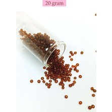 Birsence Dökme Cam Kum Boncuk (8/0) 3 mm - 20 Gram - Şeffaf Koyu Kahve - BNC159
