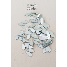 Birsence Oya Abiye Bileklik Kolye Pleksi Metalik Plastik Pul Gümüş Renk 8 Gram 70 Adet - BNC512